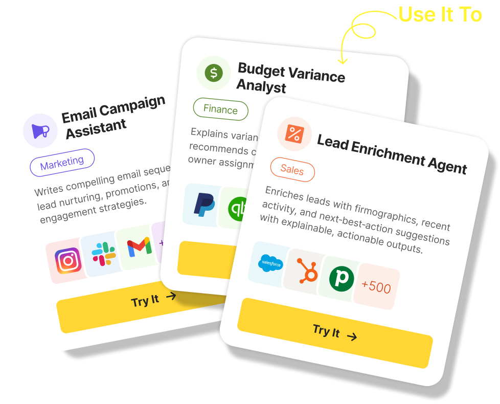 Use Cases: marketing, communication, research, finance, sales and more